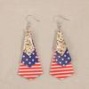 Retro Inspired Lightweight Earrings with Unique Multi Layer Print and Flag Sequins Portable for Festive Occasions