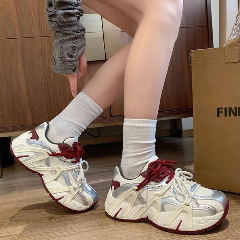 Fashion Original Casual High on Platform Women's Running Shoes Fashion 2025 Y2k Designer Luxury Aesthetic Korean Offer Ladies Footwear