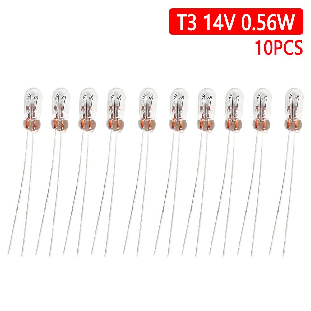 10/5pcs T3 T4 T5 14V Car Audio Gear Indicator Light Dashboard Instrument Bulbs Yellow Lamp Car Audio Bulbs Car Light Accessories