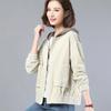 Women's Corduroy Short Versatile Hooded Loose Jacket Plus Size Korean Style Outerwear for Spring and Autumn