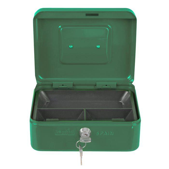 Caisse de débit - amig - 3204 - acier - vert - serrure de sécurité nickelée