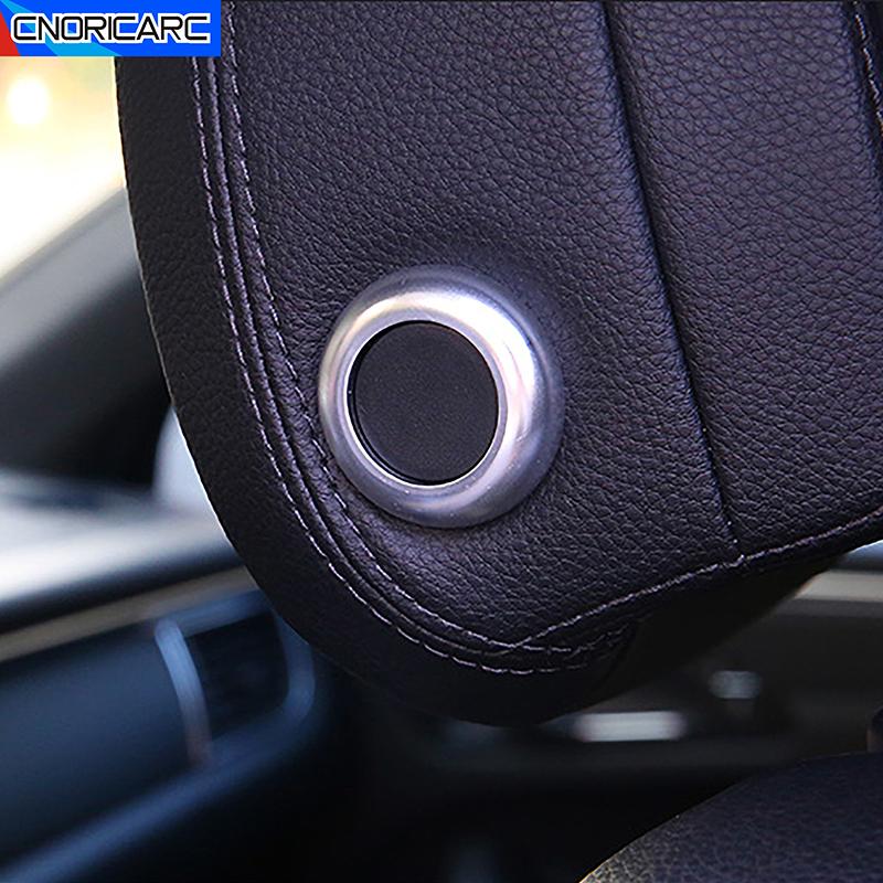 Car Accessories Seat Headrest Adjustment Button Loops Circles Frame Decoration Sticker Ring Cover Trim For Porsche Macan 2014-21