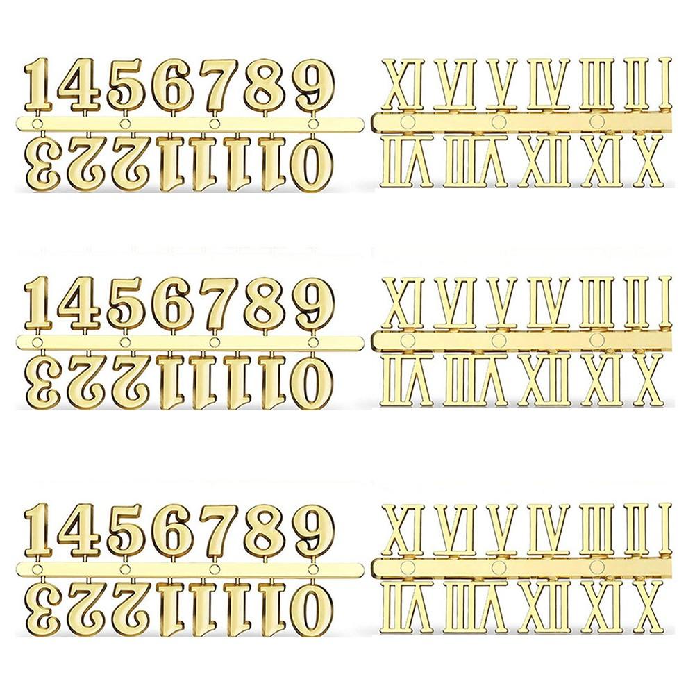 6Pcs Clock Numerals Kit Number Hands Quartz DIY Digital Clock Numbers for Repair