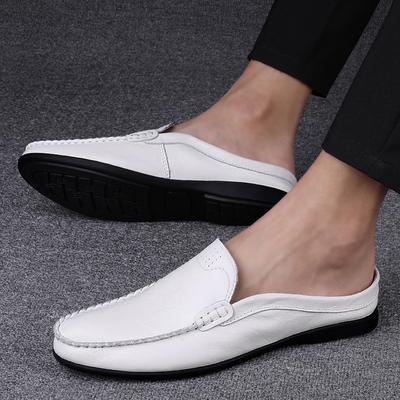 Modă Pantofi Casual pentru Bărbați Mocasini din Piele Naturală Respirabili Pantofi Jumătate pentru Bărbați pentru Birou de Afaceri Mocasini de Conducere Papuci de Lux