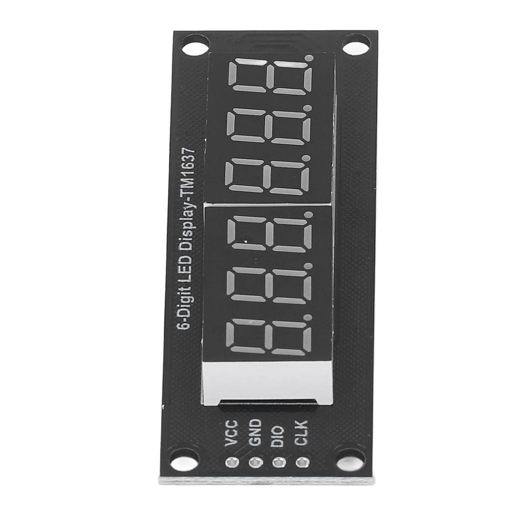 Led Segment Display Module, 6 Digit Tube Led Segment Display TM1637 Driver Digital Optoelectronic Module Red 0.36in, Accurate Wiring PCB, Led Lamps