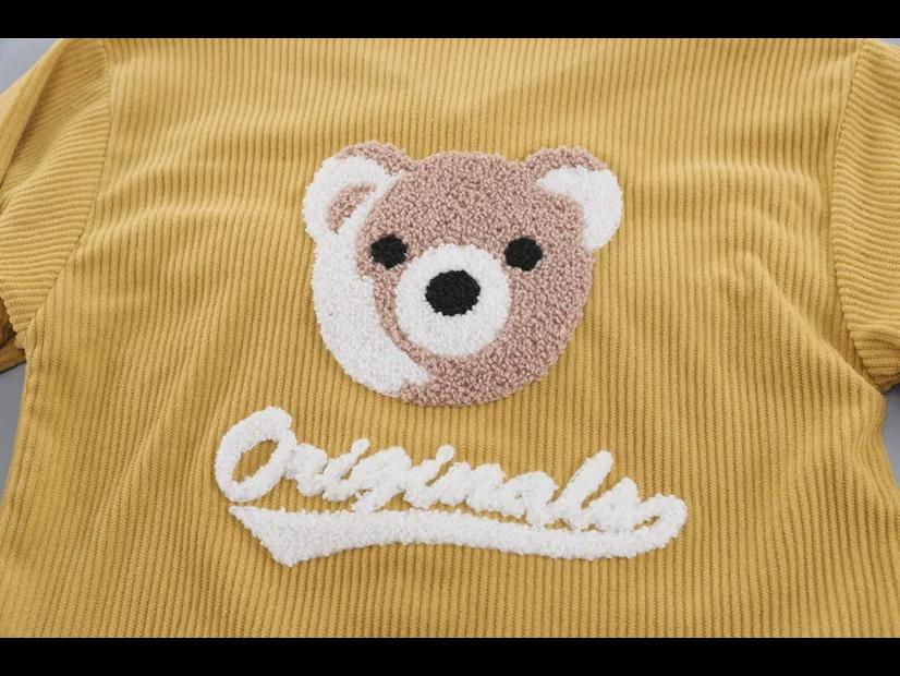 Dreiteiliger Anzug mit Cartoon-Pullover für Jungen: Frühjahr/Herbst 2024 Kollektion für 0-5 Jahre, Langarm