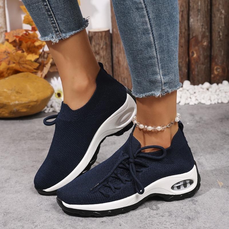 Wish Large Size Women's Shoes New Sports Shoes Women's Flying Woven Socks Shoes Rocking Shoes Casual Running Shoes