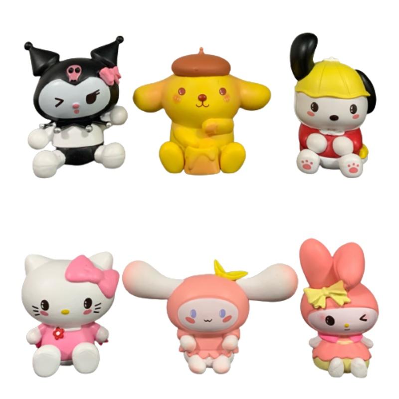 Cute Sanrio My Melody Figure Doll Toy Set For Home Decor And Cake Topping