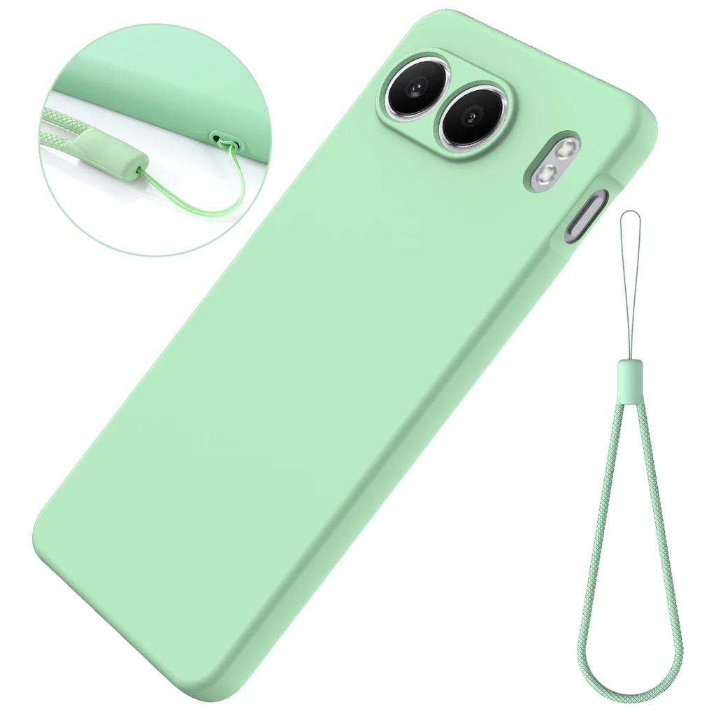 Pouzdro z pravého tekutého silikonu pro OnePlus Nord 4 Plná ochrana Kryt na telefon Popruh Lanyard 1+ Nord4