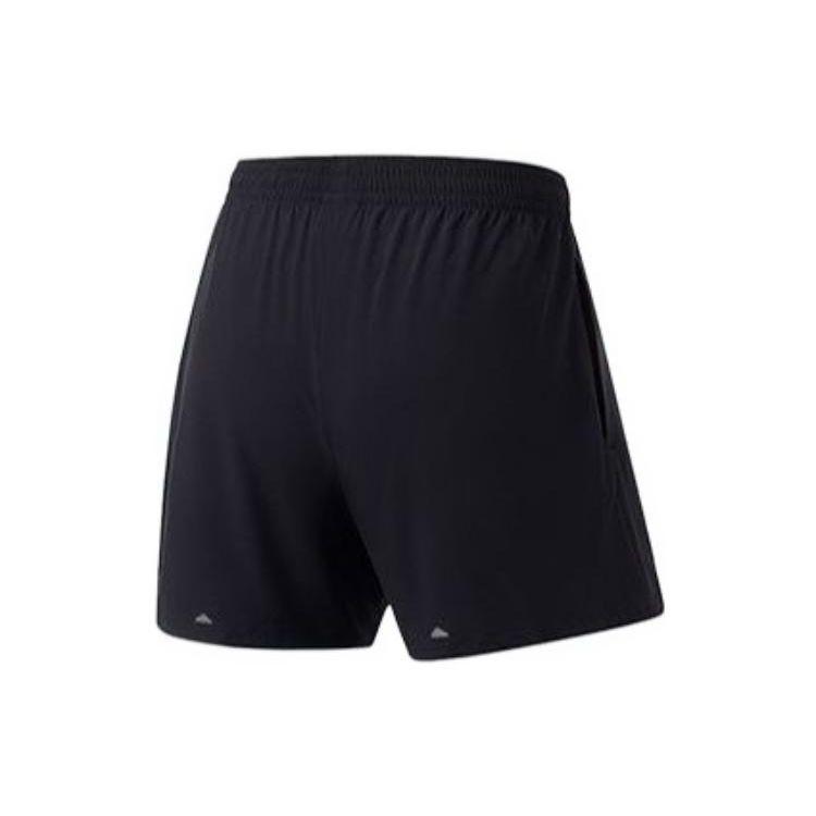 Li Ning Running Series Logo Print Solid Color Elastic Fitness Shorts Women Shorts Black AKST264-4