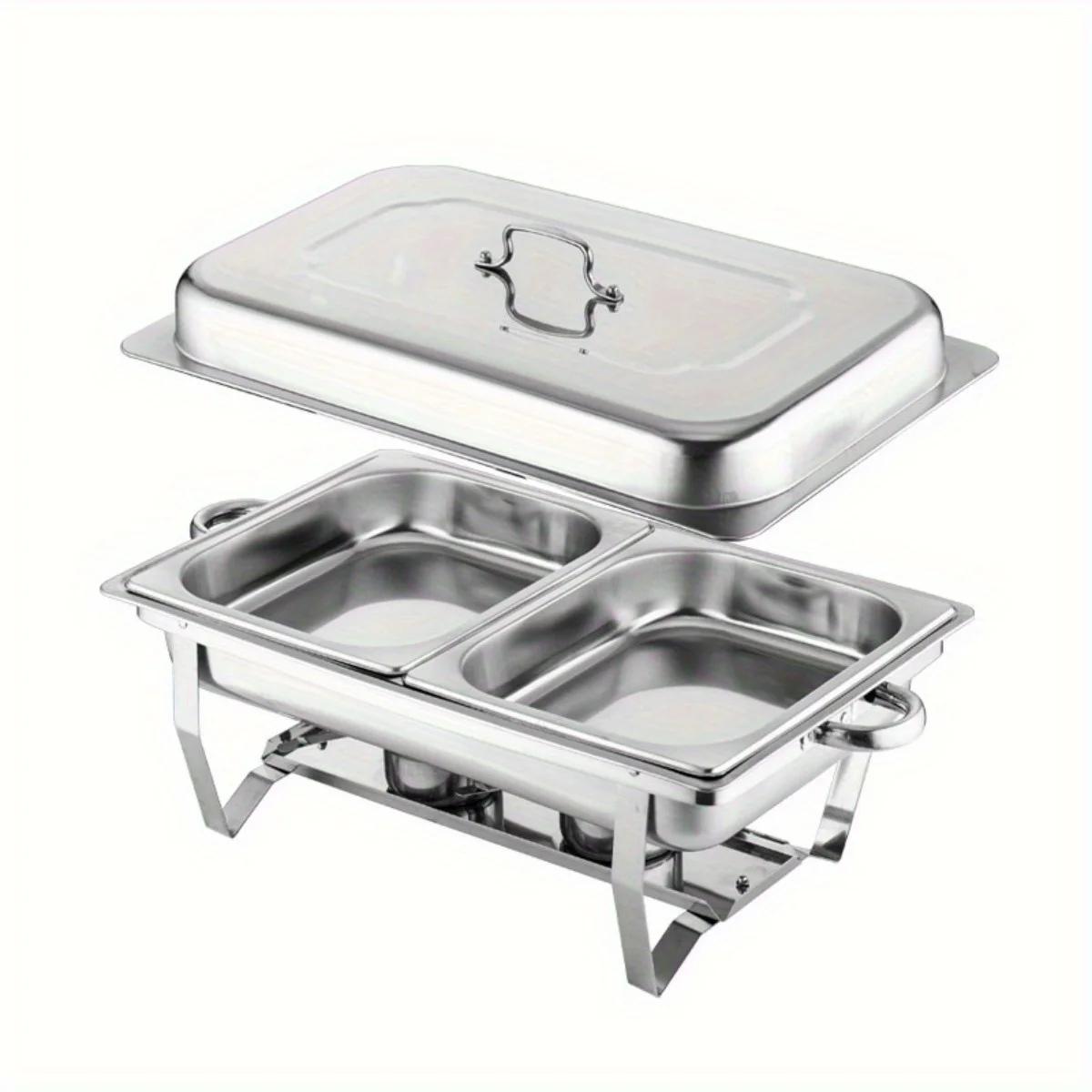 

1/2/4/6/8 Pack 8QT Half Pan Stainless Steel Food Warmer Chafer Complete Set Perfect Party Catering, Buffet, Food Warm
