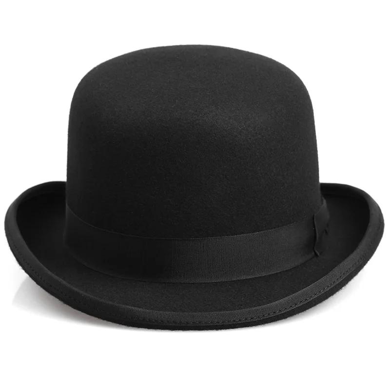 Herren Damen Filz Melone Klassische Partyhüte Leichte Derby Fedora Hüte Kostümzubehör