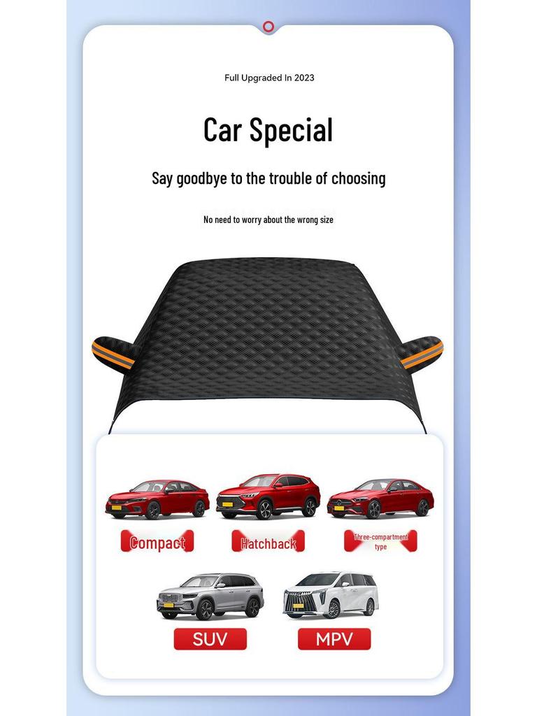 Magnetische Schwarze Auto Windschutzscheibe Schnee- und Sonnenschutzabdeckung (Verdickt, Frostschutz)