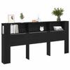 Headboard Cabinet Black Oak Effect 220 x 18.5 x 102.5 cm