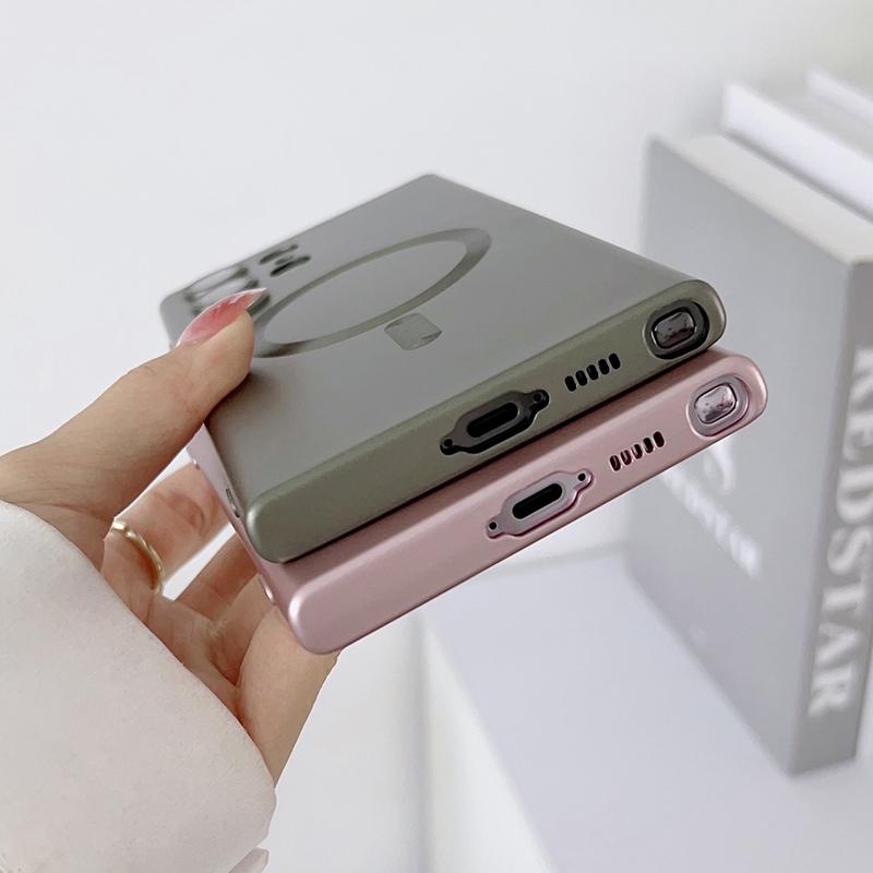 Für Magsafe Weiche Silikonhülle Für Samsung Galaxy S24 S23 S22 S21 S20 Ultra Plus S23 S21 FE Telefon Mit Kameraobjektiv Vollständige Abdeckungen