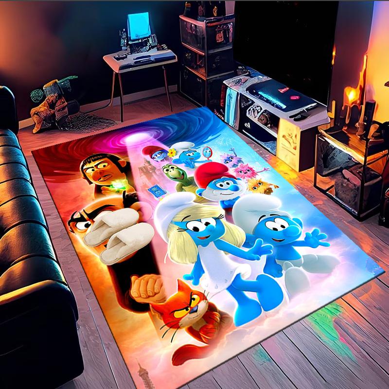 Blue Smur-f Characters Area Rug Suitable for Indoor And Outdoor,Carpets for Kitchens, Homes, Offices, Living Rooms,Home Decor,Christmas Gift