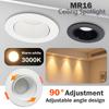 10PCS AC DC 12V 24V Square Embedded Ceiling Spotlight Kit Adjustable 90degree Light White Black Round Light Gu5.3 Lamp Holder