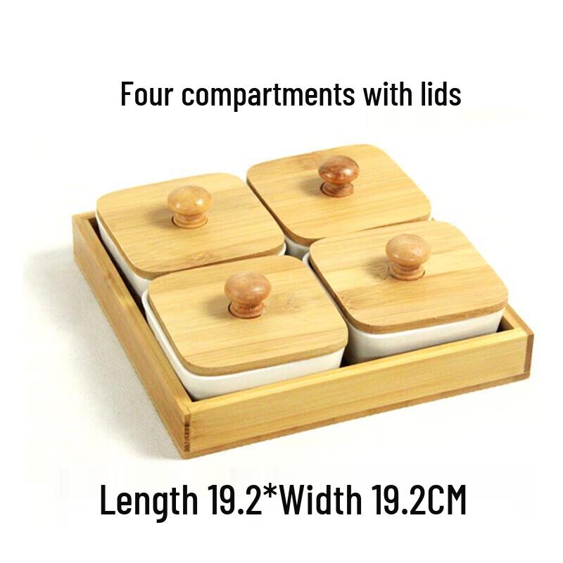 Ceramic 4-Compartment Snack & Dried Fruit Serving Plate