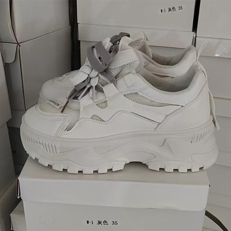 Women Casual Shoes 2024 Spring Summer New Mesh Breathable Height Increasing Versatile Women's Vulcanized Sneakers Autumn