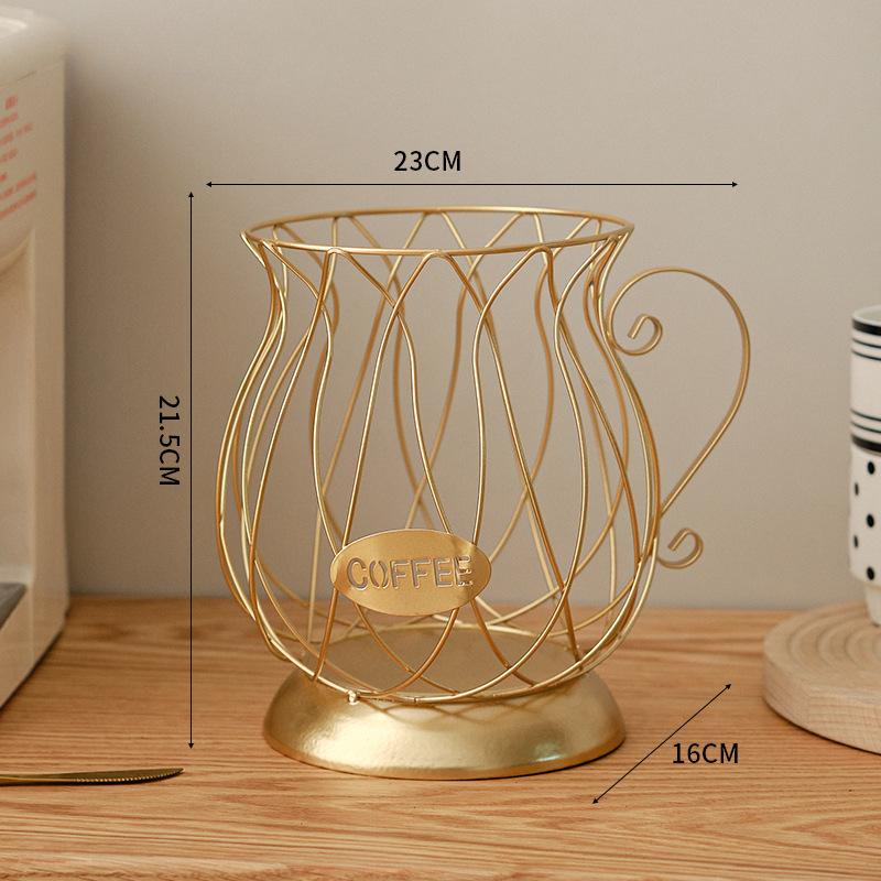 Creative Wrought Iron Storage Fruit Basket Electroplated Gold Spray Painted Ornaments Fun Home Crafts Ornament That Can Be Store