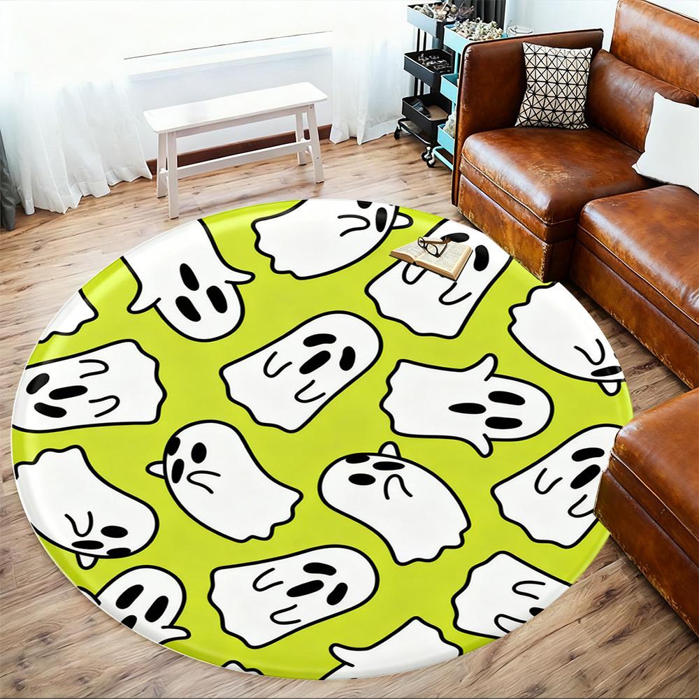 1pc Ghost Halloween Round Chair mat office Area Rug - Non-Slip, Floor Mat for Office, Bedroom, Ideal home decor gift p0105043