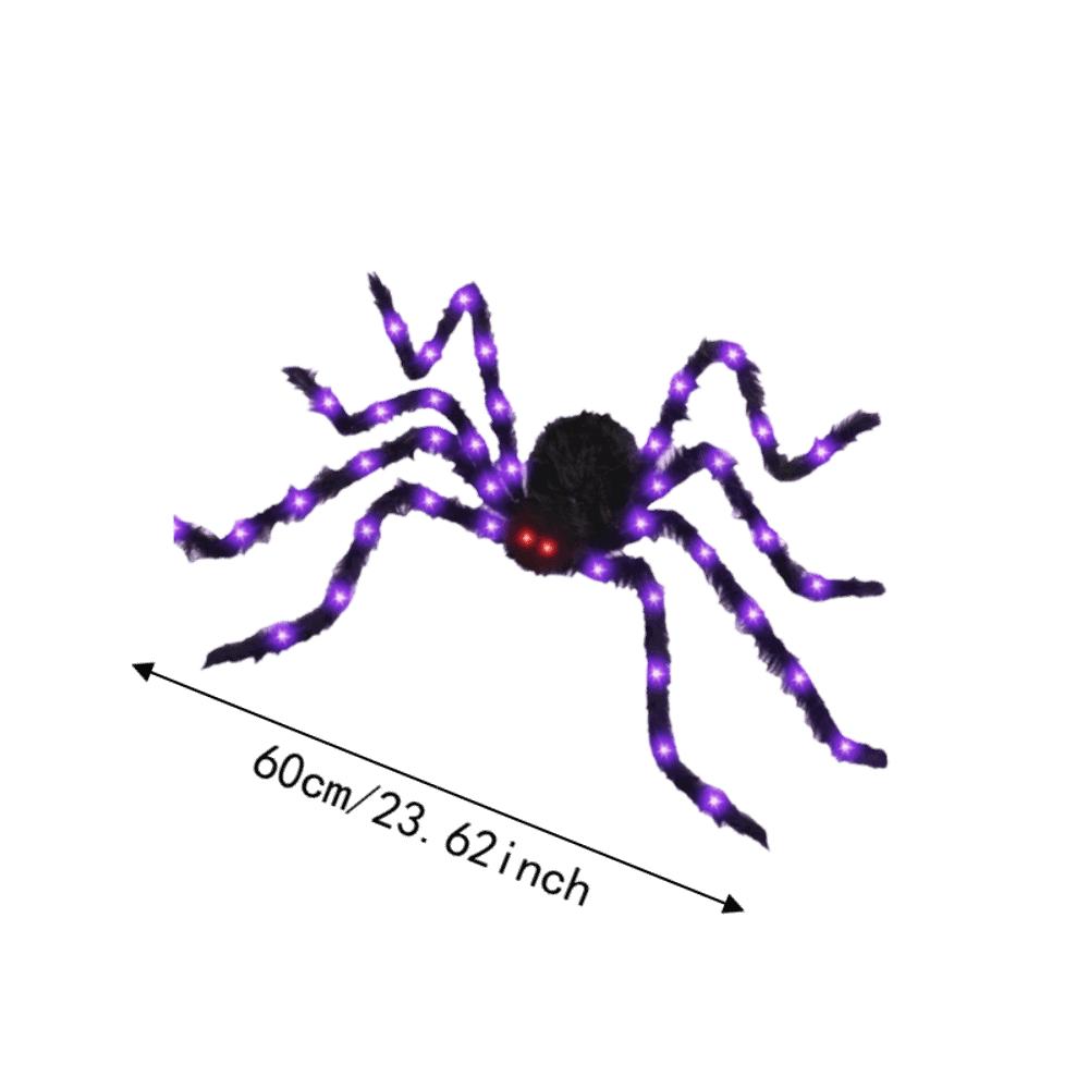 Furry Texture Halloween Light Up Spider Decoration Giant Spider Prop Indoor Outdoor Decor