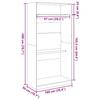 VidaXL Garde-robe sonoma gris 100x50x200 cm bois d'ingénierie, armoire de rangement, organisateur de garde-robe, armoire, 3307806