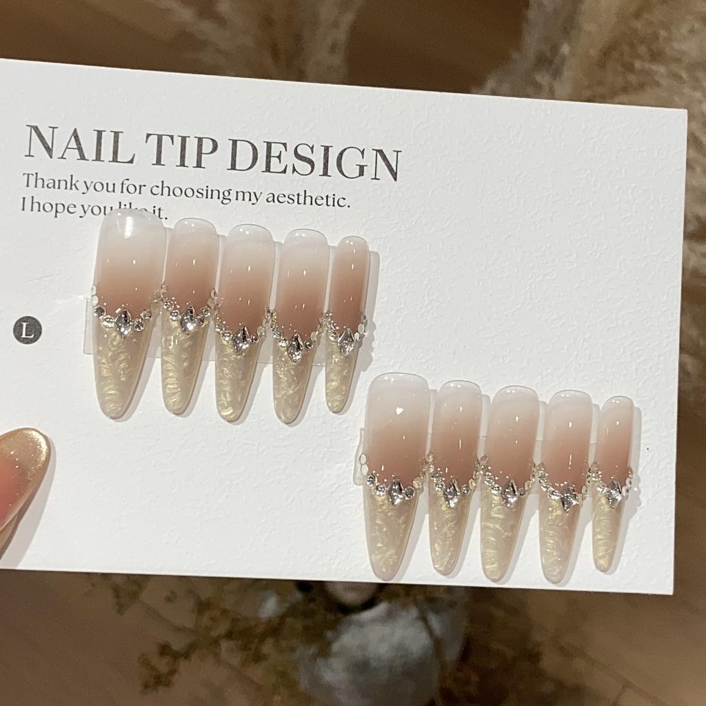 Light Luxury Ice-transparent Smudge French Stacked Drill Thread French Alice Removable Wearable Armor