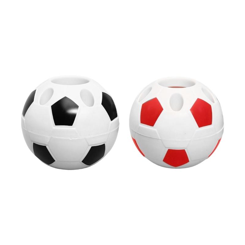 Soccer Shape Plastic Pen Cup Multi Slots Desk Pencil Organiser Storage Container For Pencil Pen Art Brush Makeup Tool