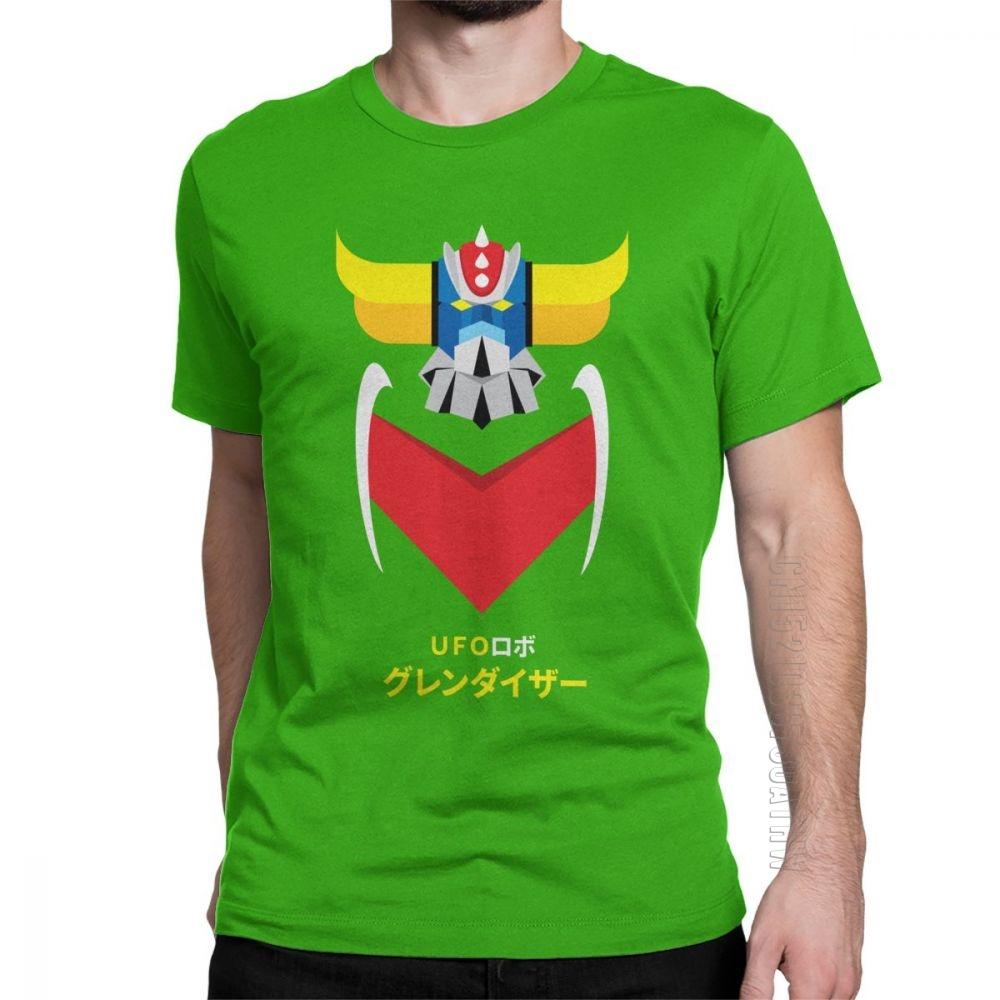 Grendizer Color And Japanese UFO Robot T Shirts For Men Designer Fun Tee Shirt O Neck Purified Cotton Clothing T Shirts