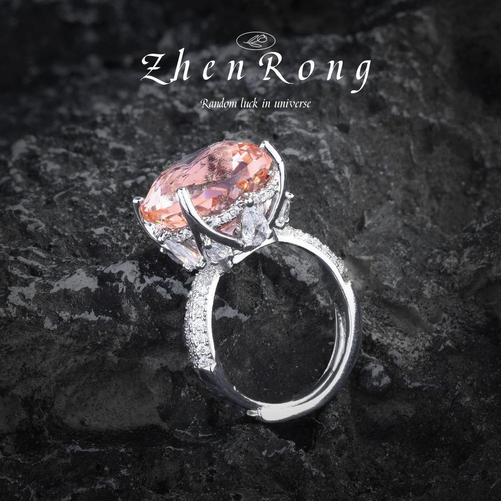 Einzigartiges Damenschmuckset Champagnerfarbener Diamant Cocktailring Rosa Morganit Ohrringe Turmal Geschenk