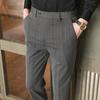 Autumn and Winter New Men's Casual Pants Slim-fitting Striped Suit Pants Youth Trendy Small Straight Casual Pants Trousers