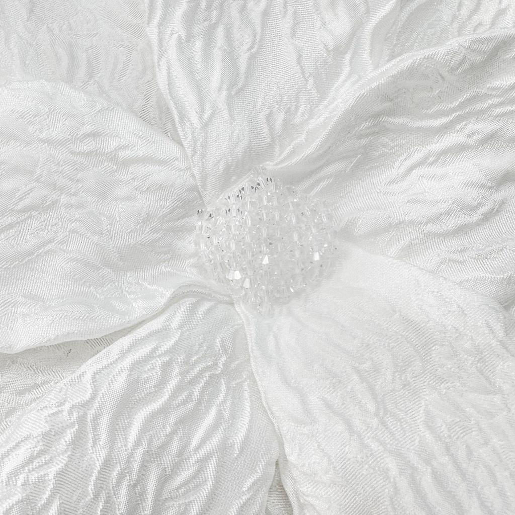 Witte 3D Bloemen Geborduurde Stoffen Patches voor Kledingreparatie en Decoratie