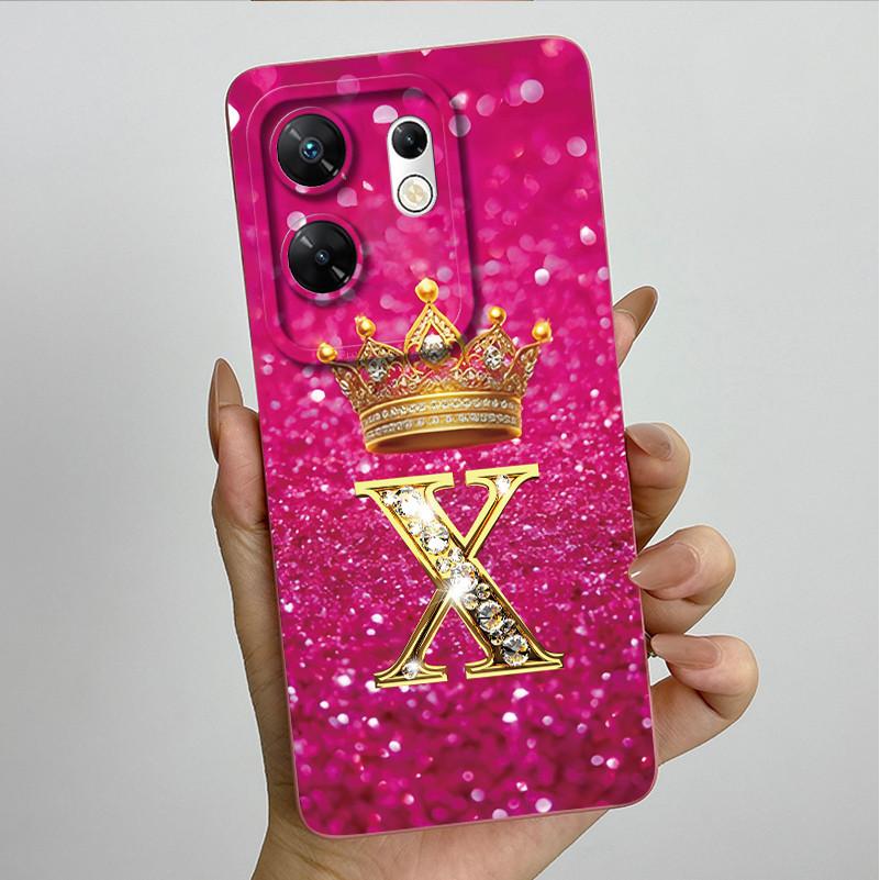 Case for infinix Zero 30 4G 5G Case X6731 Crown Letters Soft Silicone Shockproof Cover For Infinix Zero30 4g Cases X6731B Funda