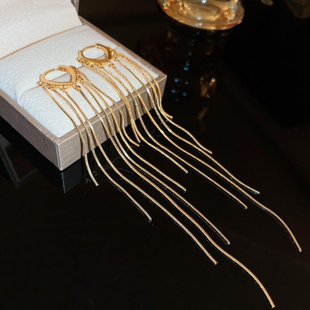 European and American Long Wheat Ears, Flowers, Leaves, Fringed Earrings, Cold Wind Temperament Earrings, Light Luxury and High-end Earrings