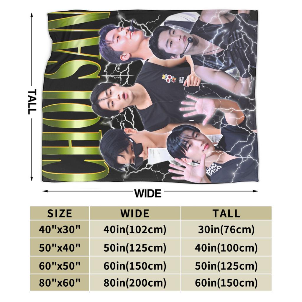 ATEEZ Choi San Deku Kvalitní Super Měkká Přehozová Deka Jarní Cestování Venkovní Vtipné Povlak na Postel