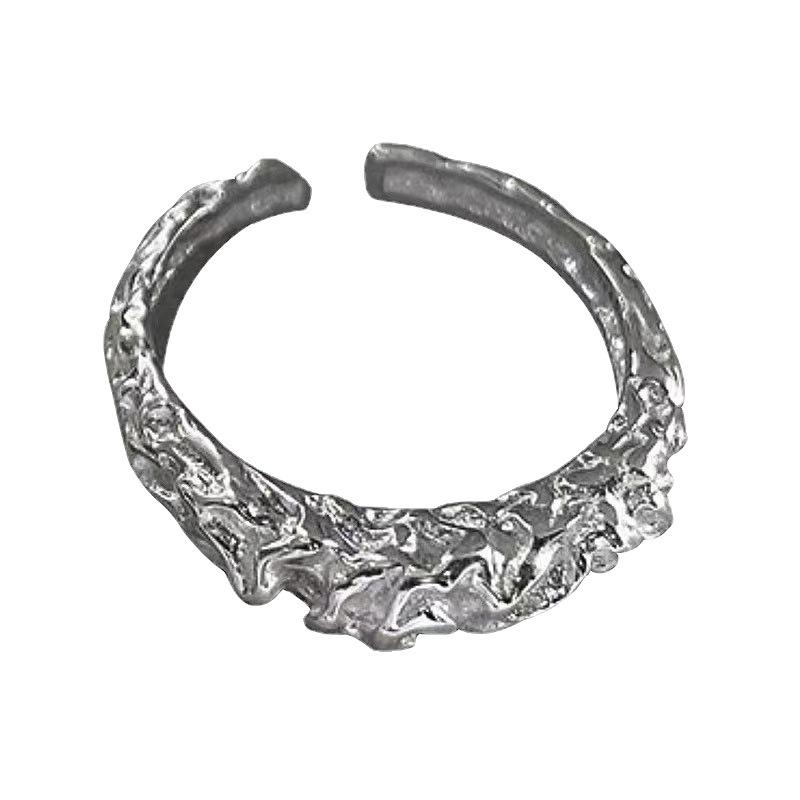 Korean Irregular Foil Embossed Open Ring - Trendy Retro Style for Women