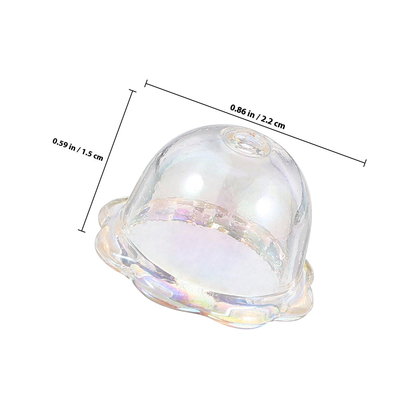 

10Pcs Hollow Acrylic Wind Chime Beads Clear Flower Shape Bell Design DIY Supplies for Jewelry Making Transparent Prism Floral прозорий