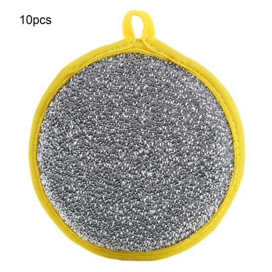 10Pcs Double Layer Wire Dishwashing Rags Non-Scratch Wire Cleaning Clothes Dish Brush Set Kitchen Household Supplies
