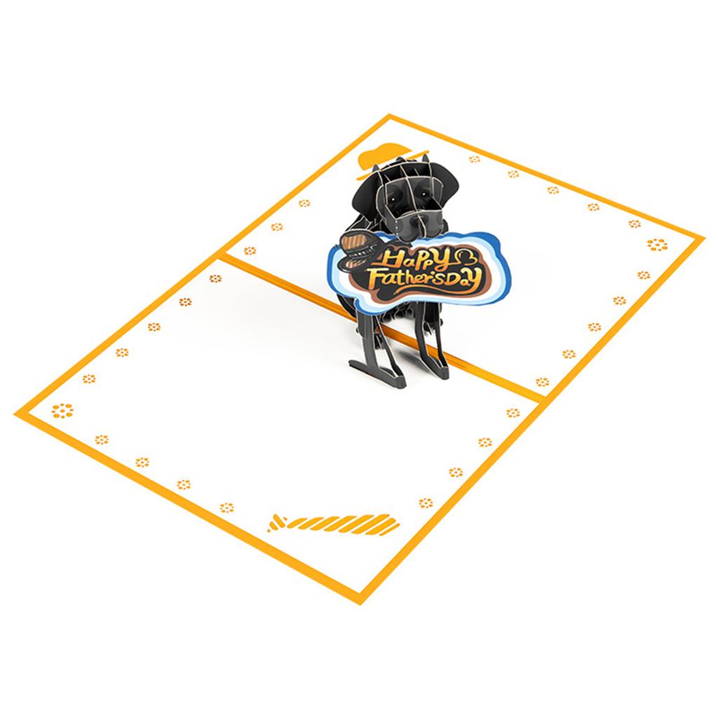 Unique 3D Father's Day Card Black3D Labrador Greeting Card Father's Day Greeting Card Graduation for Dog Enthusiasts