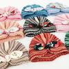 New striped wool hat printed rabbit ears baby children's thermal insulation versatile thermal insulation