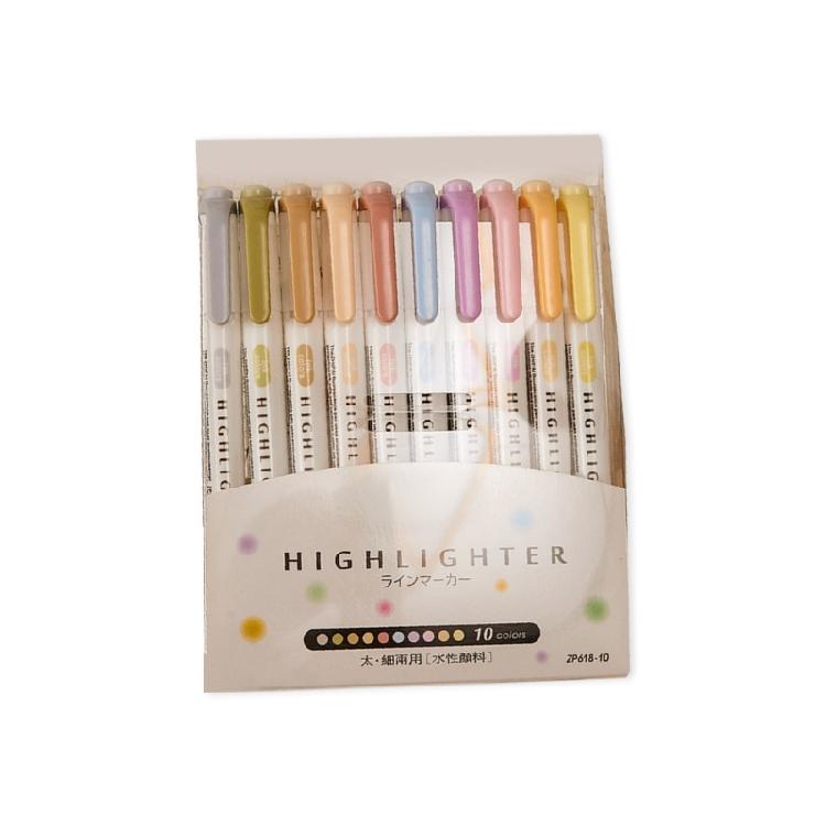 Double Headed Fluorescent Highlighter Pen 10/15Color Highlighters Marker for Planner Journal Scrapbooking Color Coding