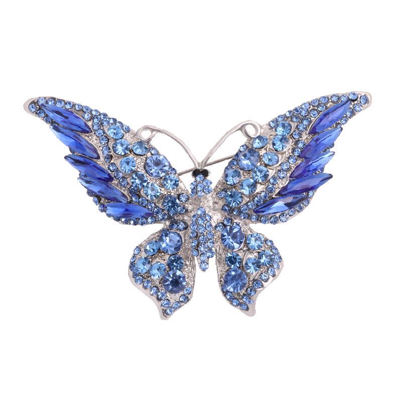 Broche Papillon en Cristal Élégant - Accessoire de Luxe Polyvalent pour Femmes pour Manteaux, Corsages et Chaussures