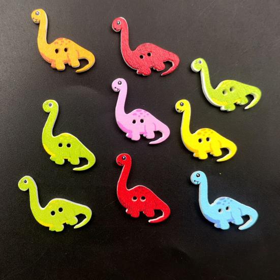 50 sztuk Cute Cartoon Dinosaur album do scrapbookingu diy drewniane guziki torby ubrania do szycia wystrój