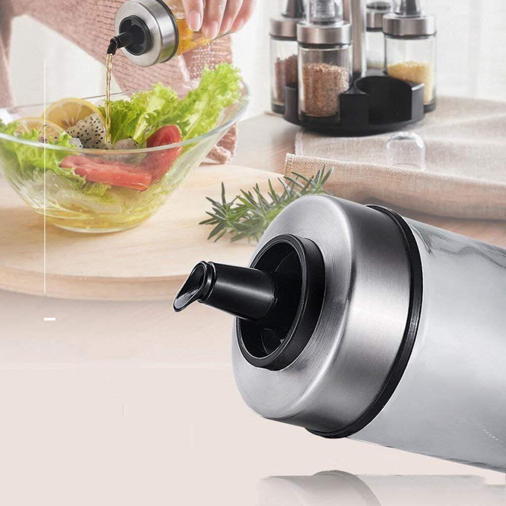 Homlly Rotary Glass Condiment Spice Bottle Stand Set (6pcs)