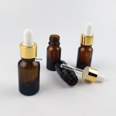 Amber-Yellow Glass Essential Oil Bottle Dark Packing Dropper Empty Bottle 5-100M Allocation L Sample Essence Bottle