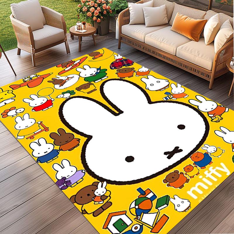 Miffy Print Rug, Washable Floor Carpet, For Entryway Dorm Laundry Room Office Study, Home Decor Birthday Christmas Gift