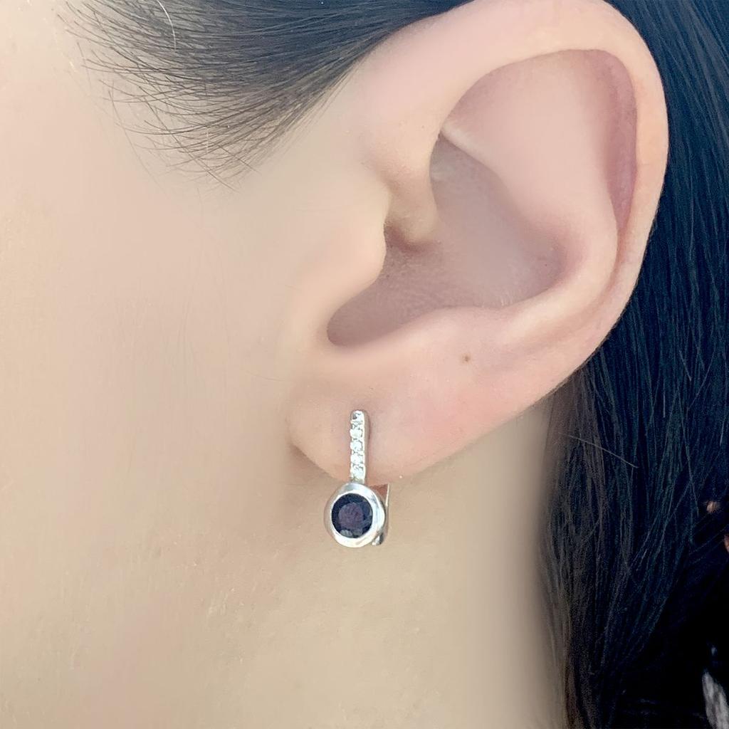 Silver Earrings with Natural Sapphire (1824597)