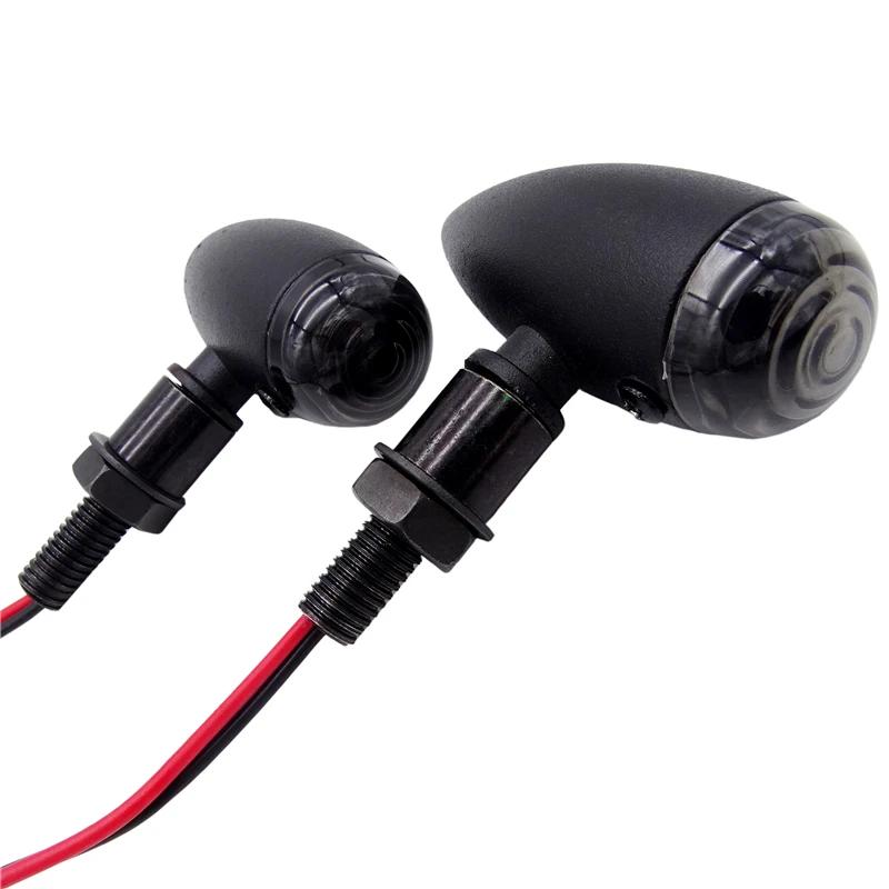 2Pcs/4Pcs Universal Motorcycle Bullet Turn Signals Indicators Blinker Lights Lamp Amber Smoke For Harley For Honda For Kawasaki