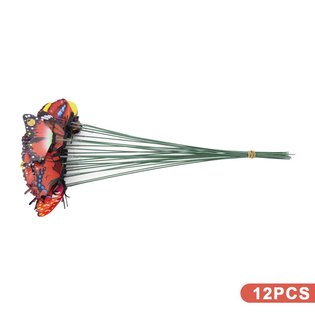 12Pcs Simulated Butterfly Stakes Garden Waterproof Butterfly Ornaments Indoor Outdoor Yard Patio Plant Pot Flower Bed